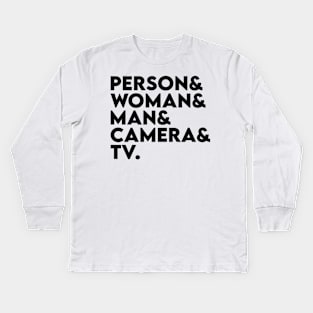 person woman man camera tv Kids Long Sleeve T-Shirt